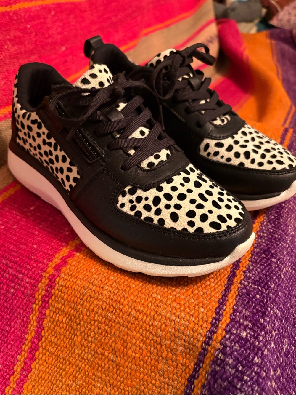 Vionic Black and White Animal Print Women's Sneakers Remi